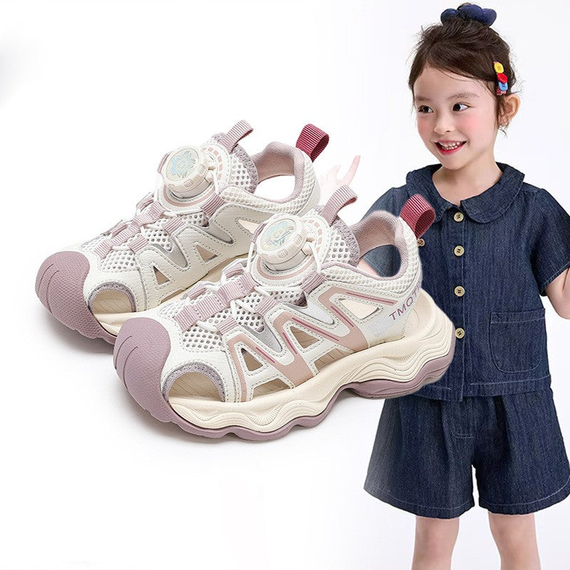 2026 Summer New Kids Sports Sandals, Girls Breathable Non-Slip Mesh Shoes, Baby Girls Hollow Out Soft Sole Beach Shoes