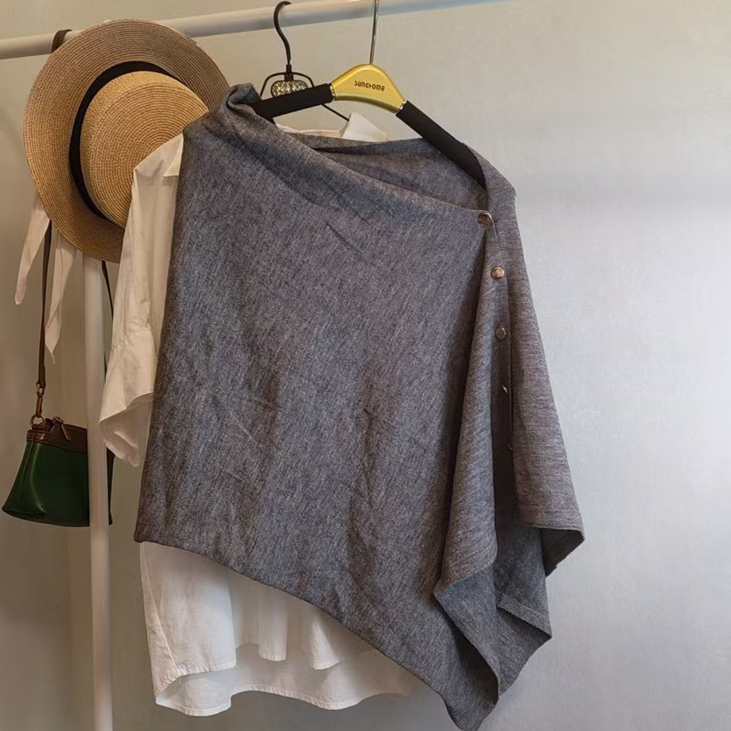 Versatile Slouchy Knit Vintage Womens Shawl With A Sophisticated Touch