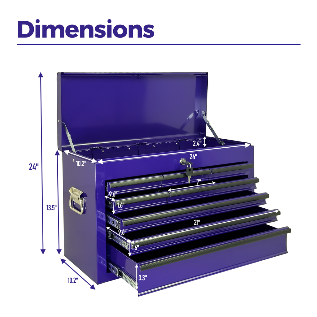 Heavy Duty Metal Tool Box, 24-inch, Portable