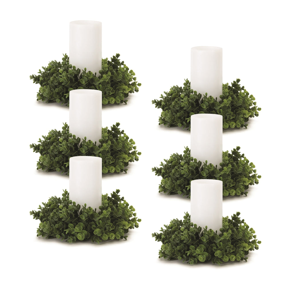 Eucalyptus foliage candle ring (set of 6)