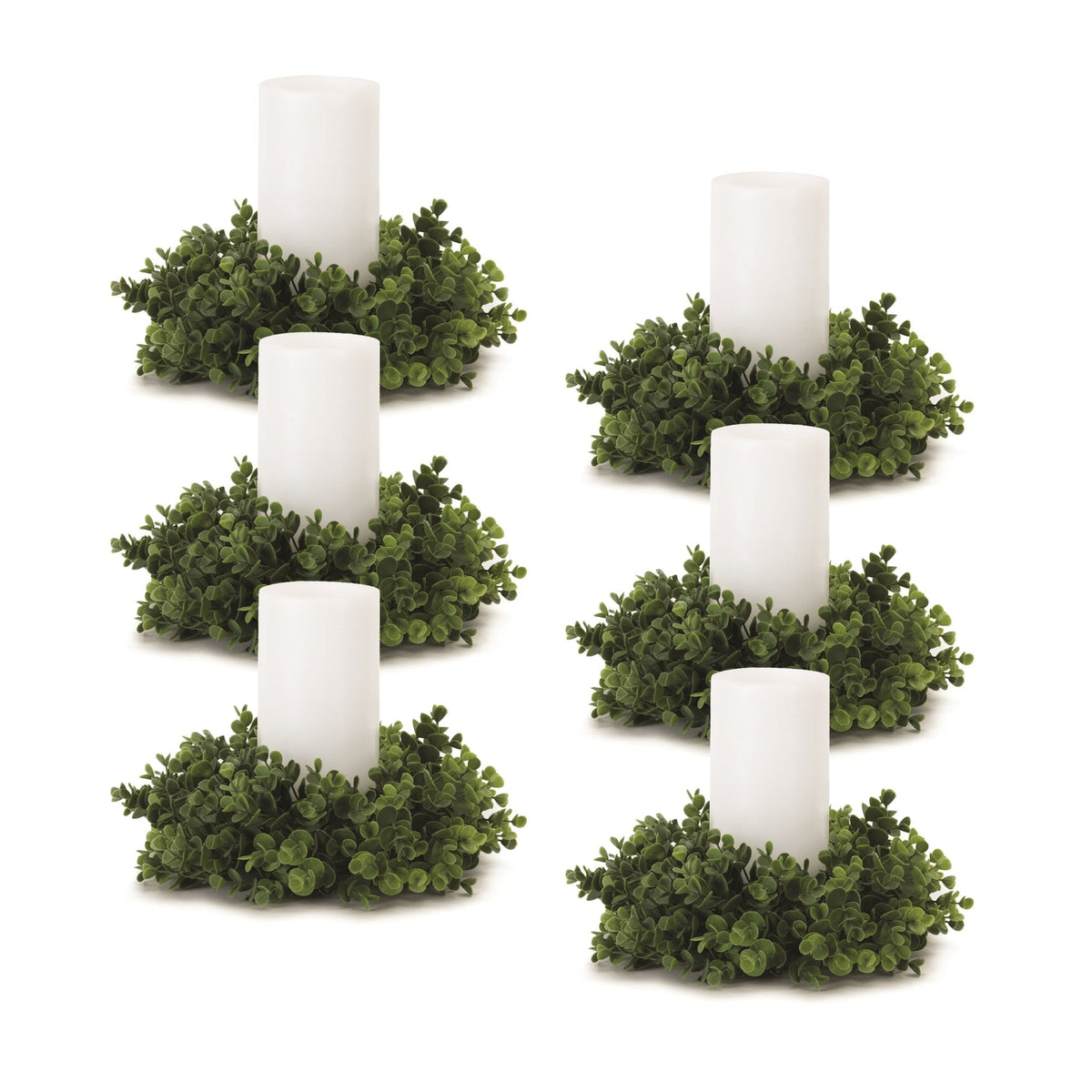 Eucalyptus foliage candle ring (set of 6)