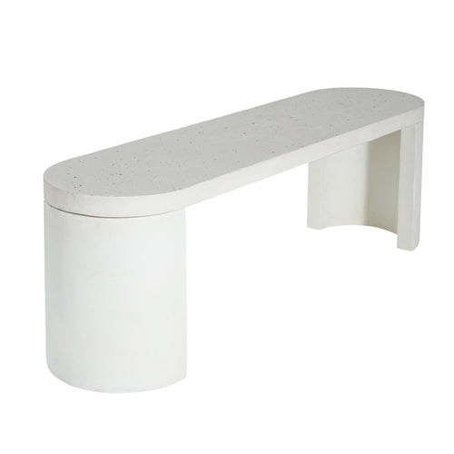 Ellis Oval 60" Modern Outdoor Concrete Dining Bench