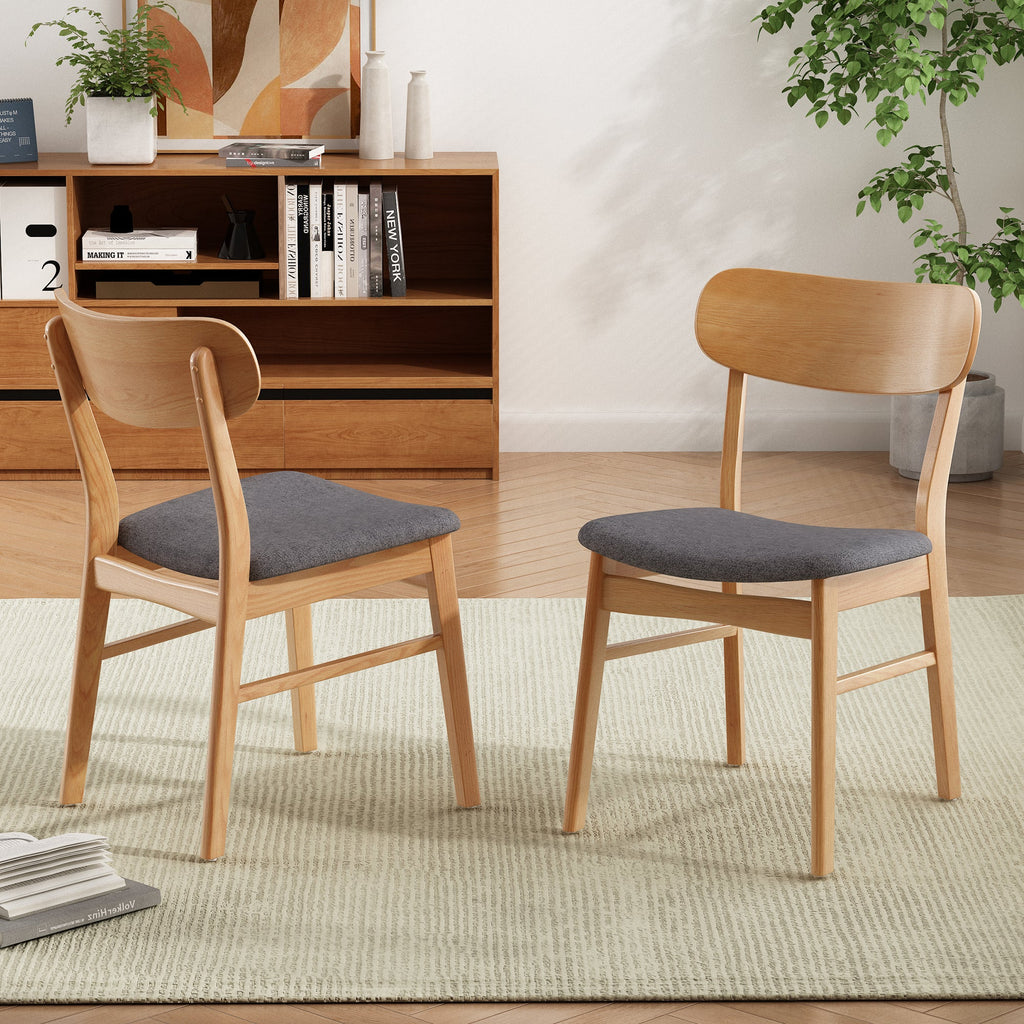 Upholstered Chenille Fabric Dining Chair Set of 2