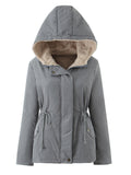 Womens Warm Hooded Cotton-Padded Coat