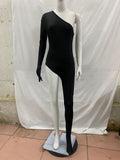 One-shoulder Jumpsuit With A Slimming Leg-revealing Design