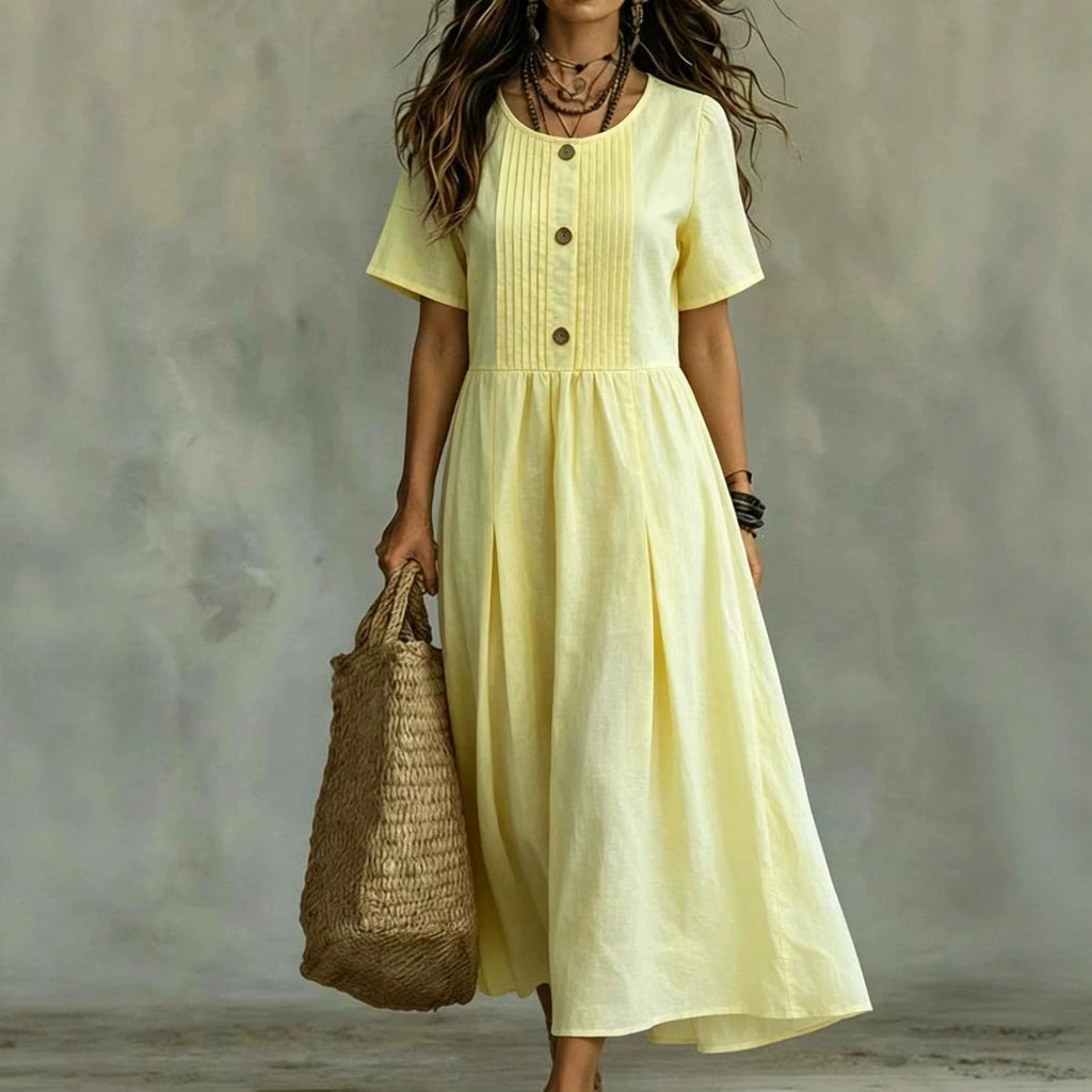 Women's Casual Loose-fitting Short-sleeve Round-neck Dress