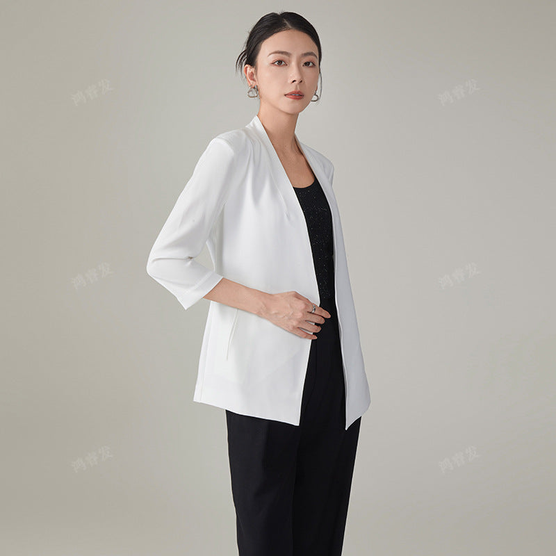 Elegant And Versatile Three-quarter-sleeve Womens Blazer