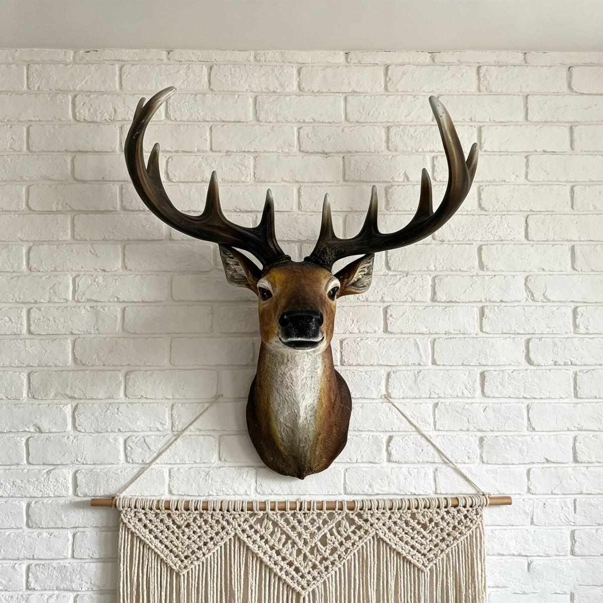 Stag Head Wall Mount - 14.57" Wide Resin Deer Bust