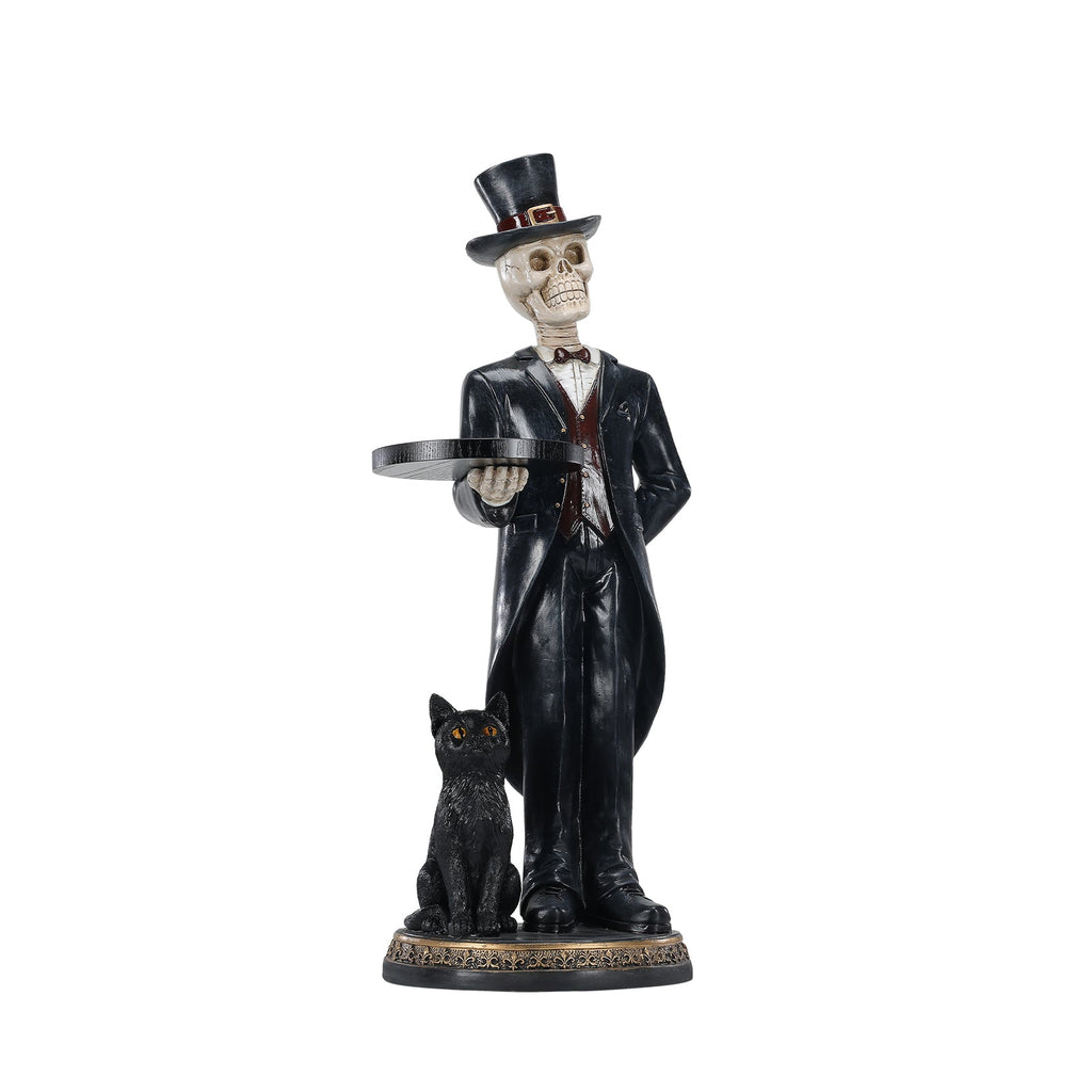 Halloween Skeleton Butler Floor Statue