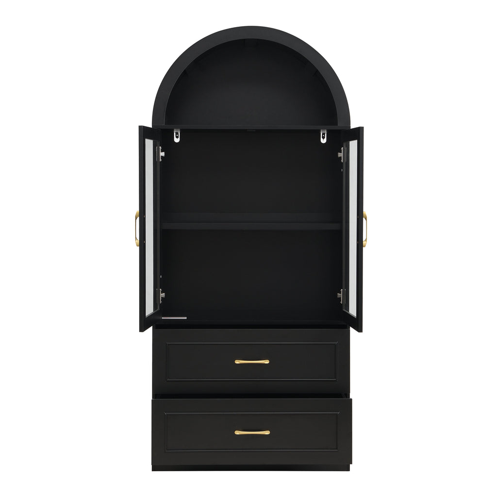 Modern Minimalist Arched Top Storage Cabinet
