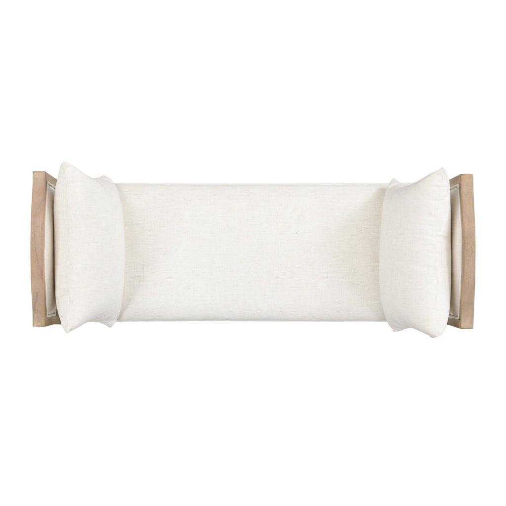 Upholstered Bench with Turned Legs & Side Cushions