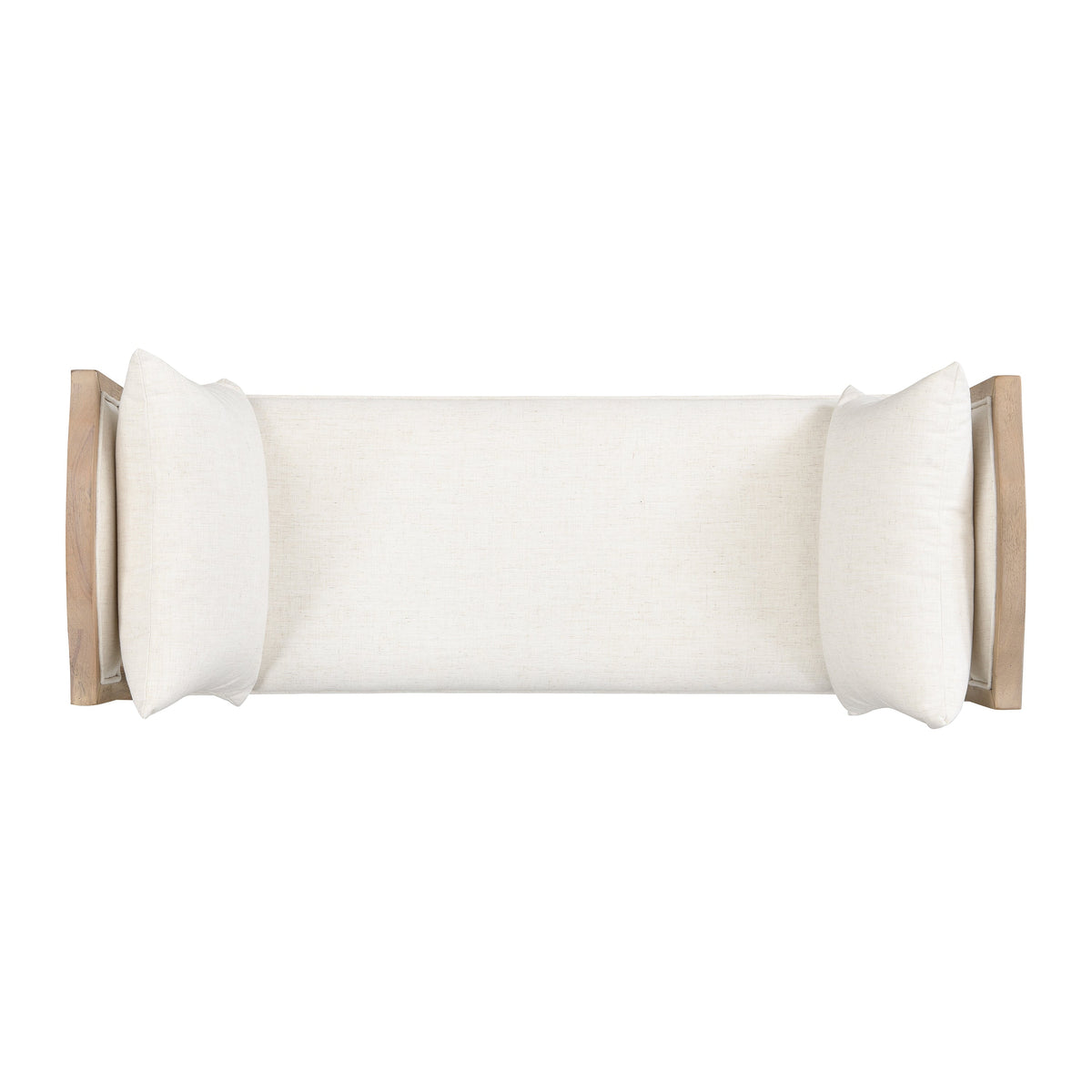 Upholstered Bench with Turned Legs & Side Cushions