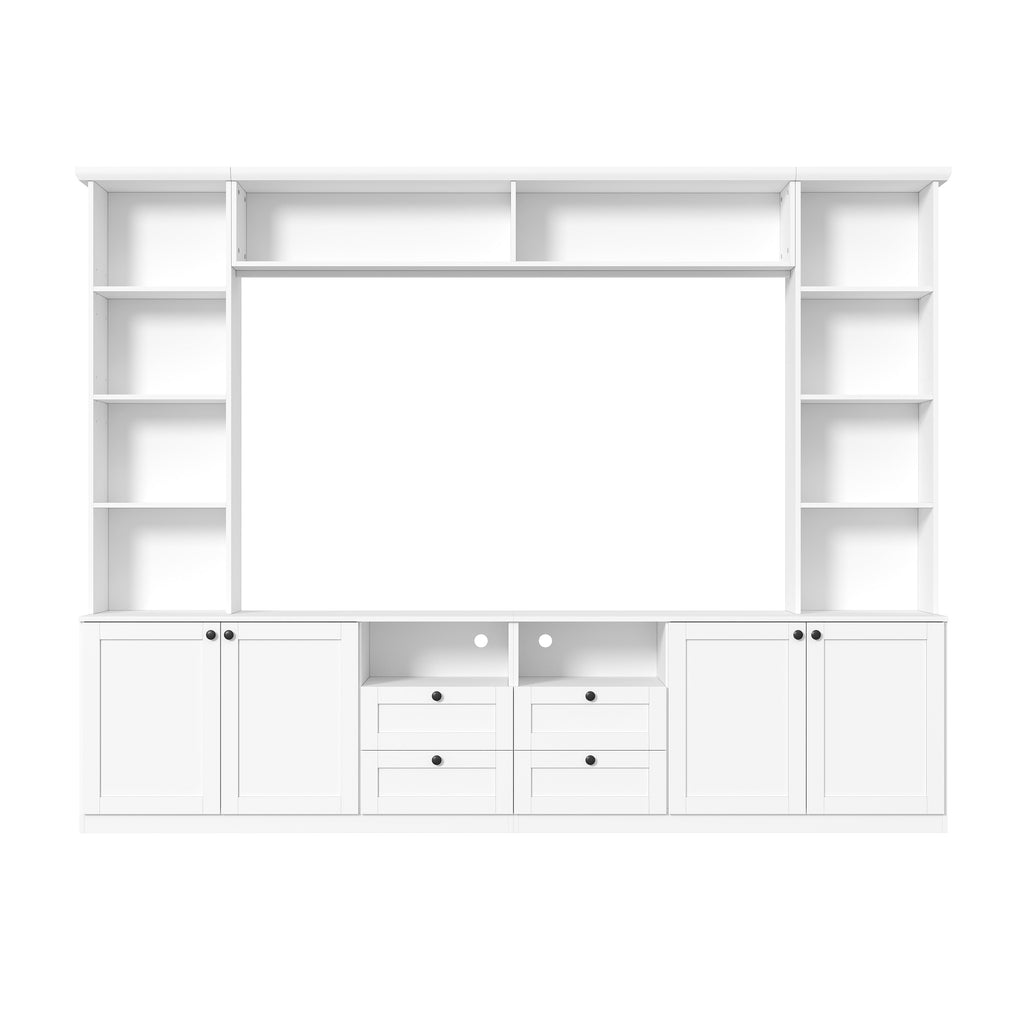 Farmhouse Elegant Entertainment Center Wall Unit