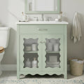30 Inch Bathroom Vanity with Tempered Glass