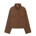 Womens Casual Jacket With A Chimney Collar