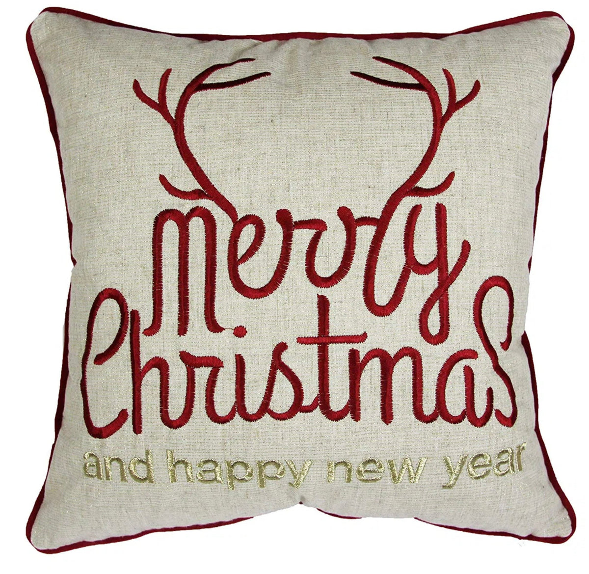 Merry Christmas and Happy New Year Throw Pillow