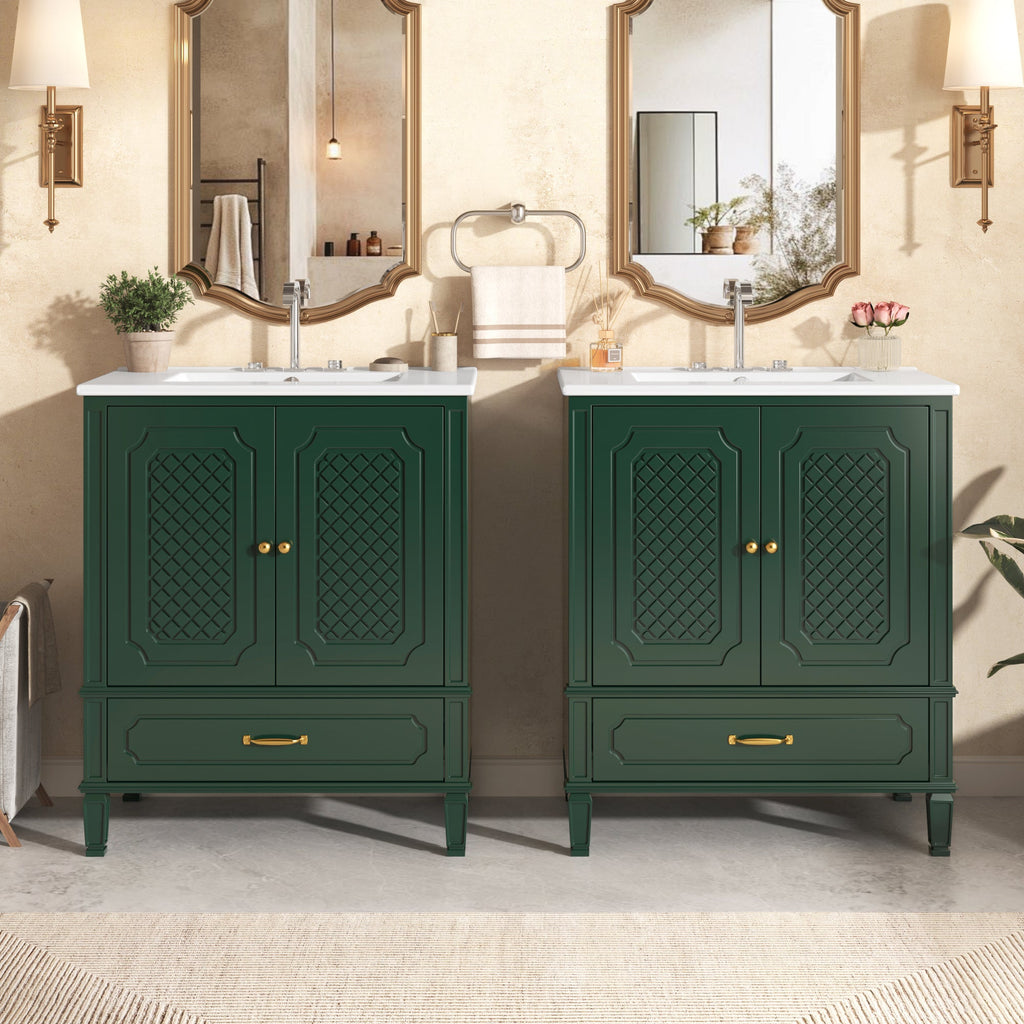 60" Bathroom Vanity with Double Sink Combo Set