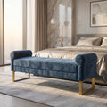 65" Ottoman Bench - Chenille Upholstered for Bedroom
