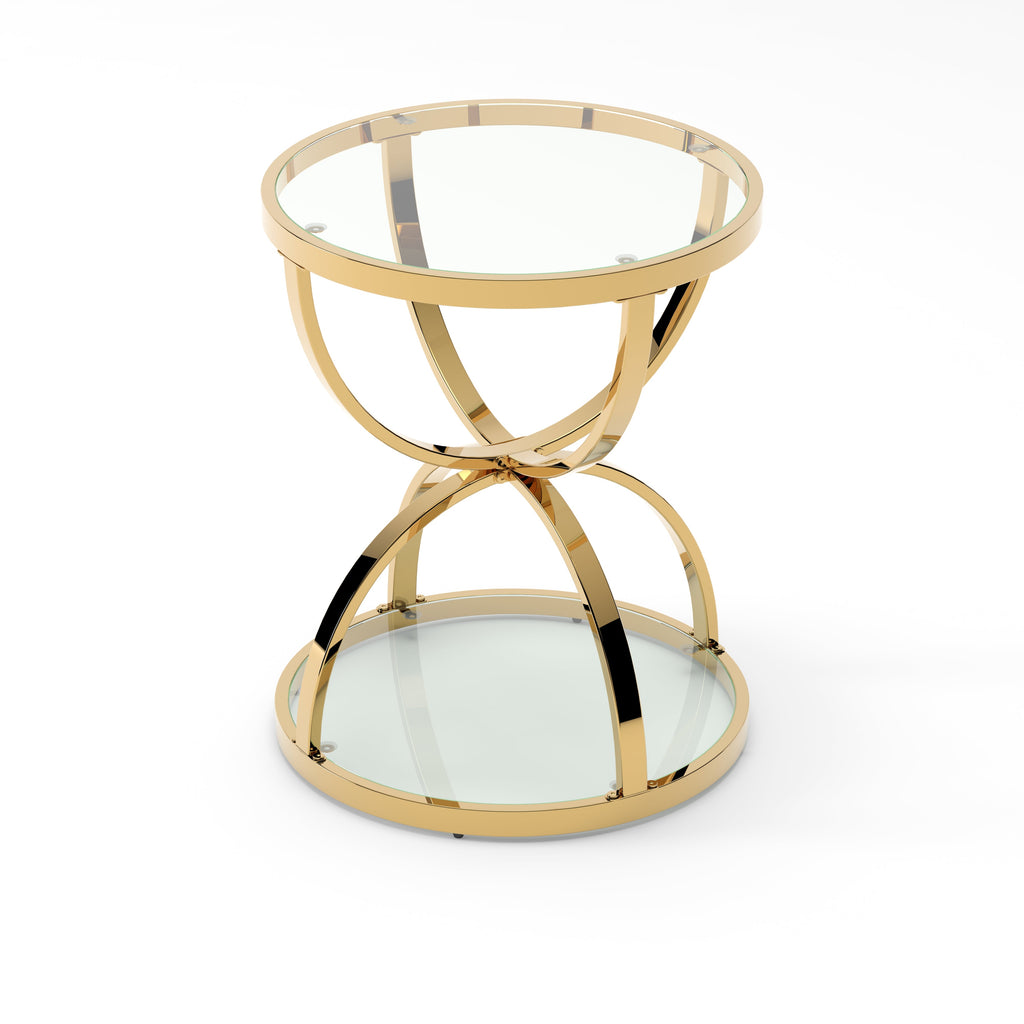 19.69'' Modern Glass Side Table