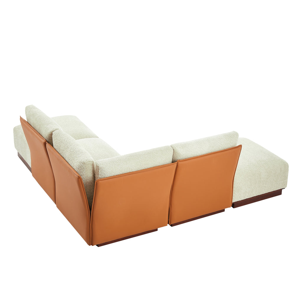 Velora 88.5 in. 5-Piece V Shaped Boucle Modular Sectional Sofa