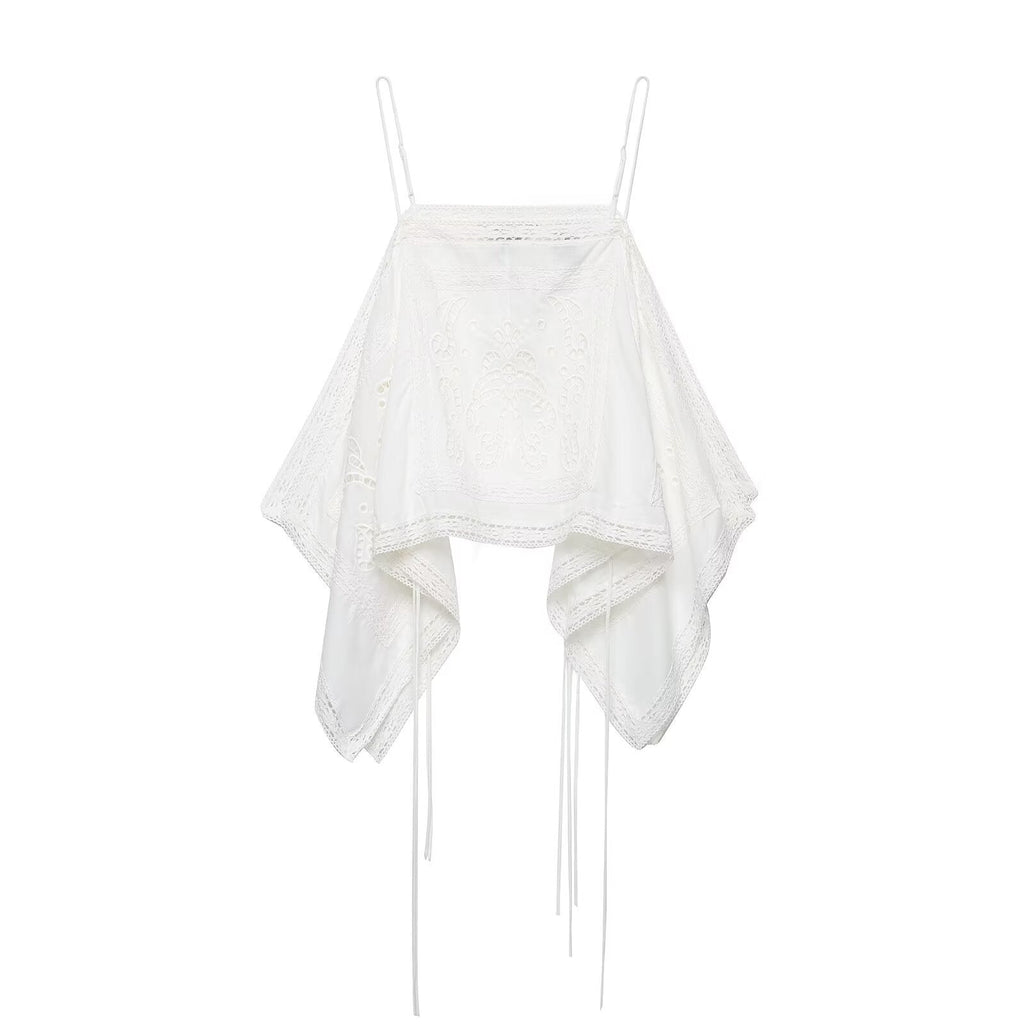 New Womens Hollow-out Embroidered Vest Camisole