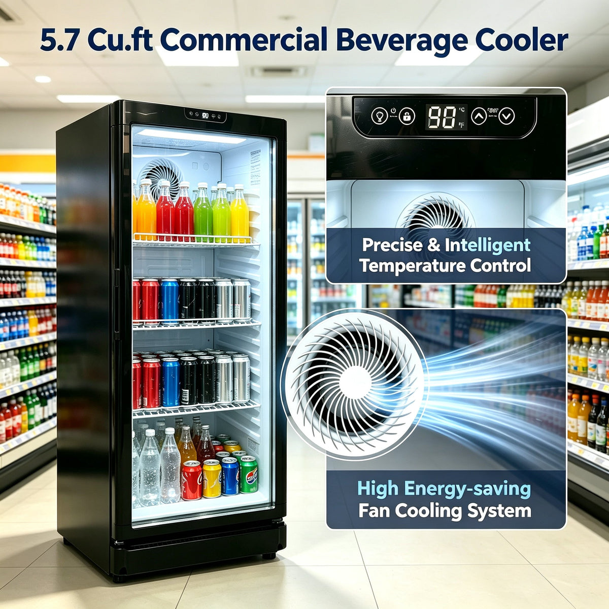 5.7 Cu.Ft Commercial Beverage Cooler