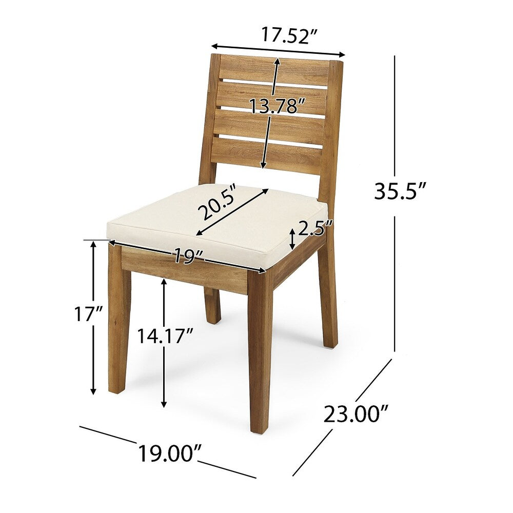 Outdoor 6-Seater Acacia Wood Expandable Dining Set