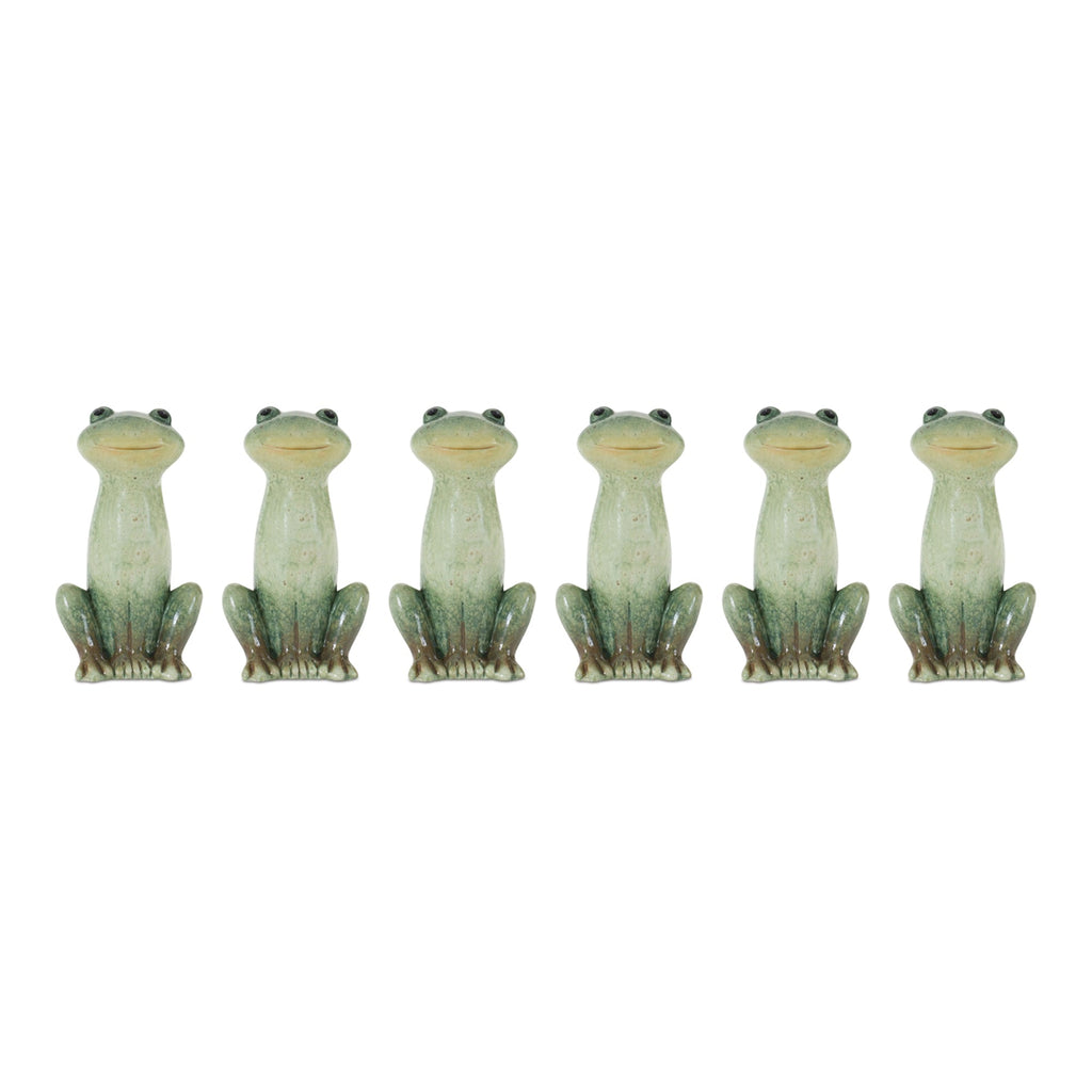 Garden frog figurine (set of 6)