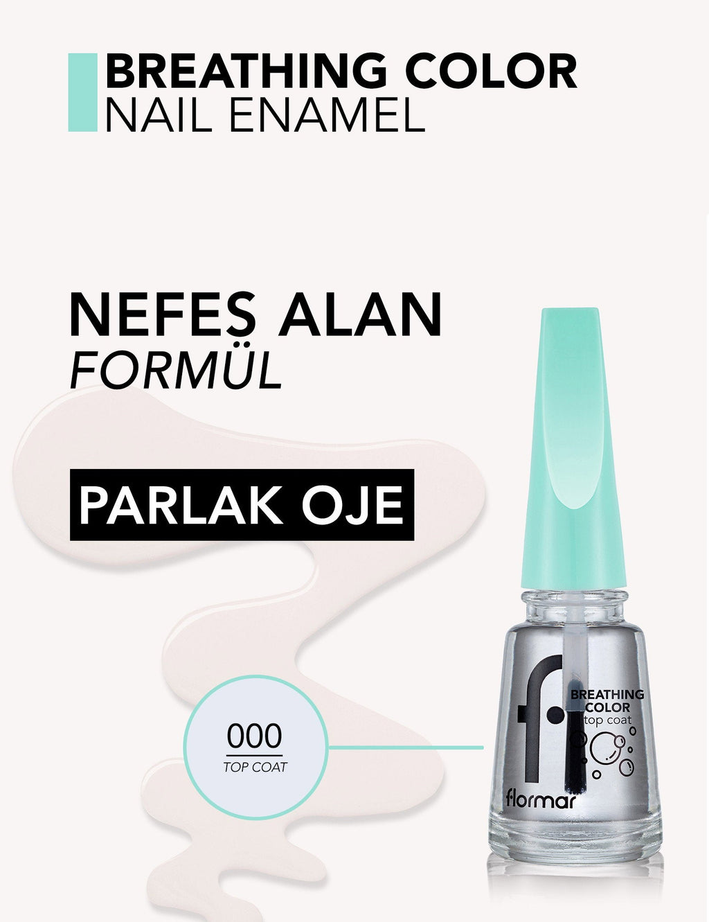 Flormar Breathing Color Breathable Top Coat Nail Polish 11ml