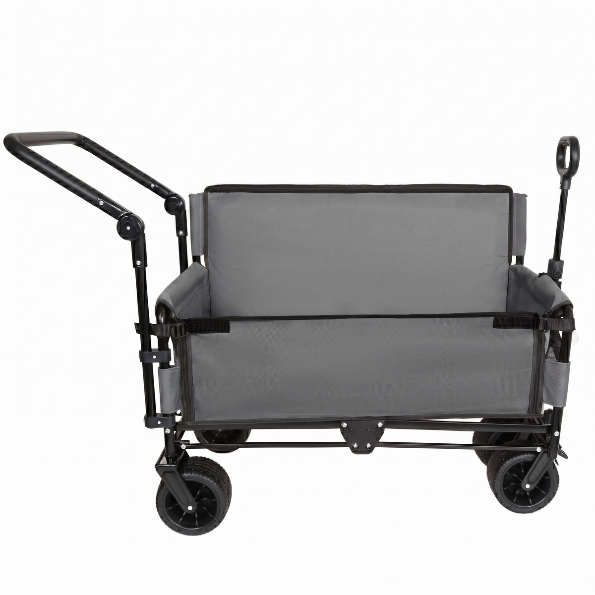 3-in-1 Folding Wagon Cart with Bench Seat & Canopy