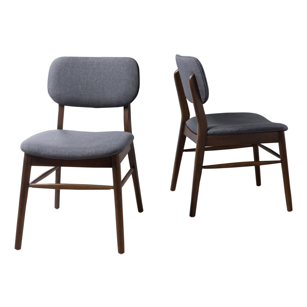 Set of 2 Mid-Century Upholstered Dining Chairs