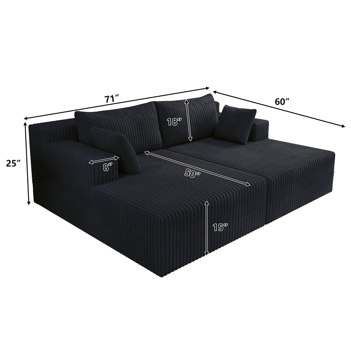 Cloud Sectional Couch with Shape Chaise