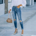 Plus-size Skinny Denim Jeans Stretchy With Distressed Holes From TEMU And Shein