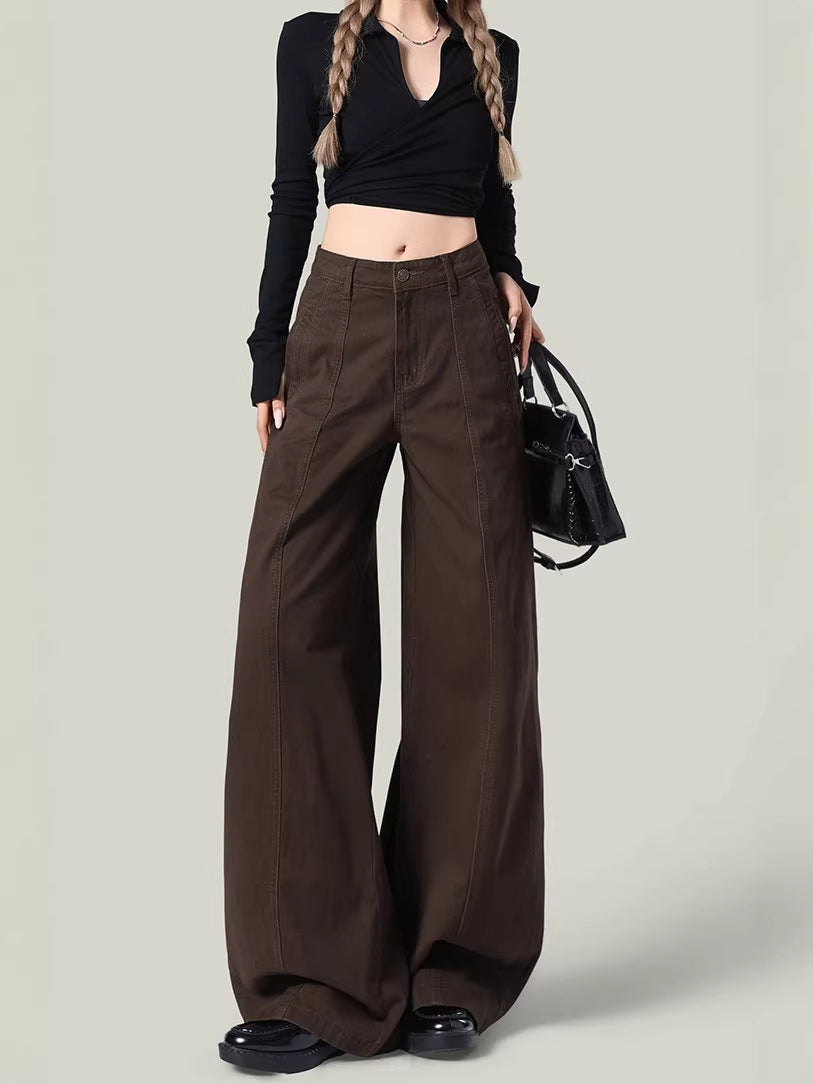 Women's Spring Loose Straight-leg Denim Wide-leg Pants