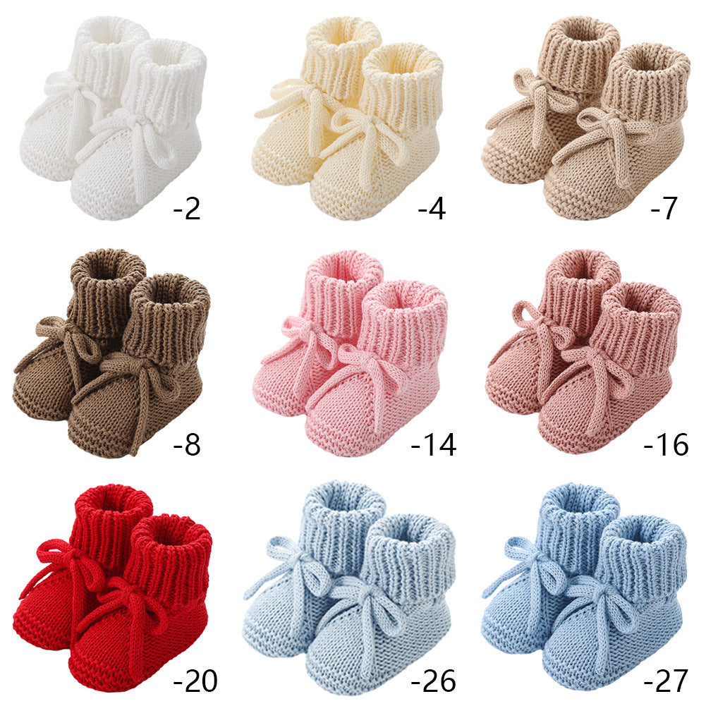 Bow-tie Strap Knitted Toddler Shoes