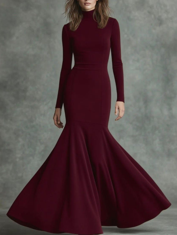 European And American Autumn And Winter High-End New Fishtail Dress