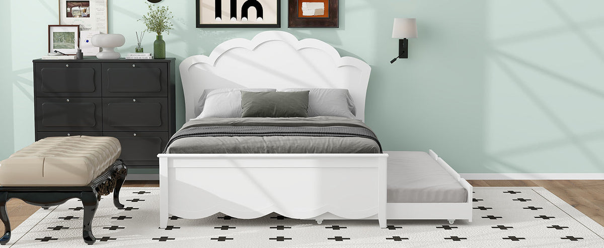 Full Size Wood Platform Bed with Underneath Storage and 2 Drawers
