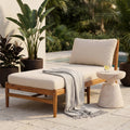 Cape Outdoor Acacia Chaise Lounge with Rope Woven