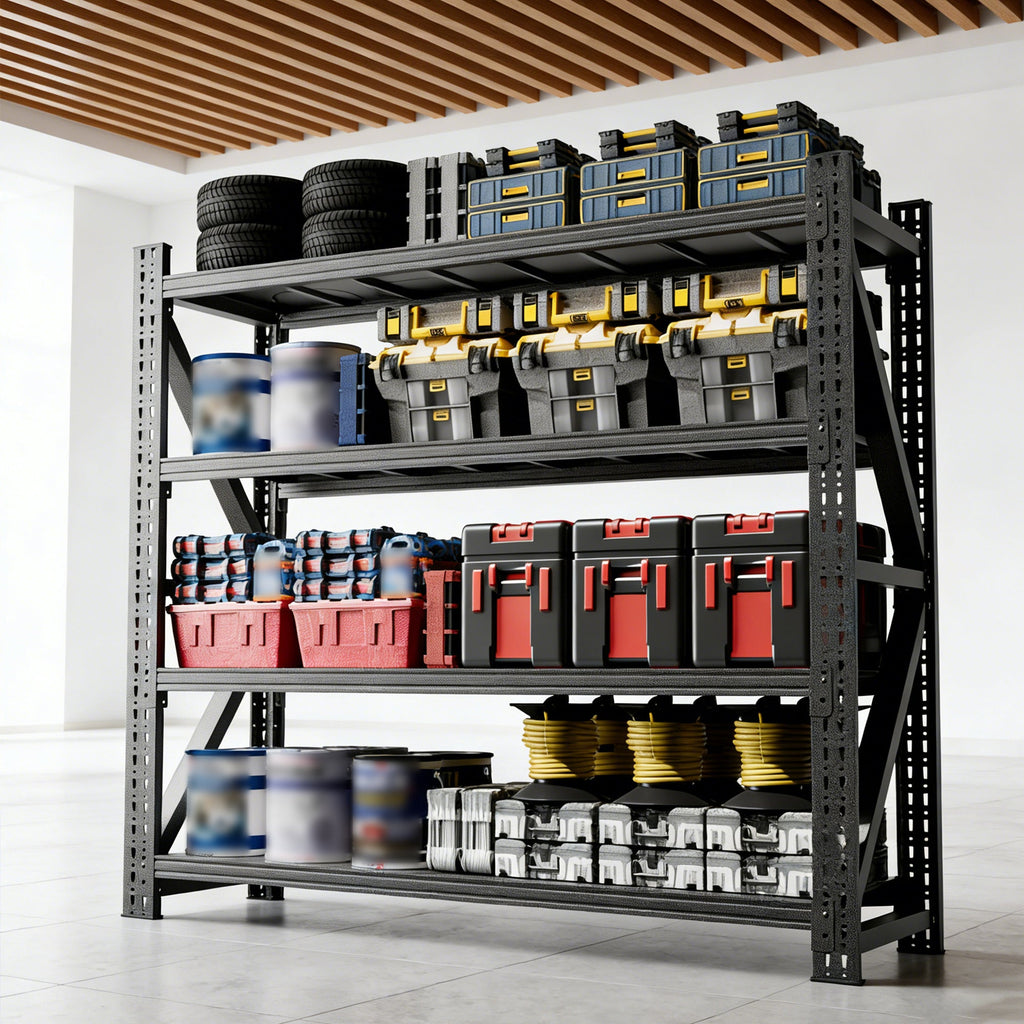 Heavy Duty Garage Shelving 6000LBS, Extra Wide Metal Adjustable Shelves