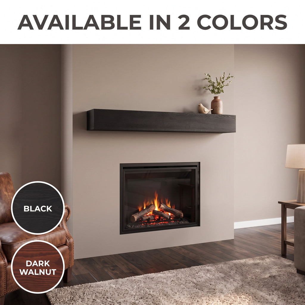 60" Fireplace Mantel Pine Wood Wall-Mounted & Floating Shelf