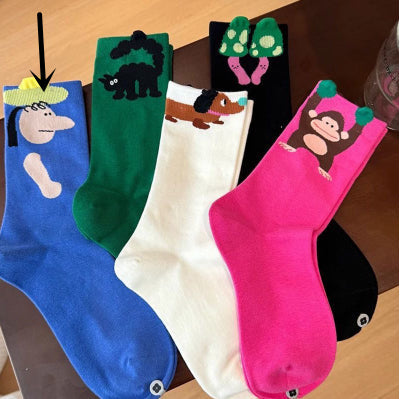 Trendy Illustrated Spring Socks For Women