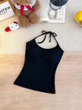 Womens Fashionable Figure-flattering Off-shoulder Halter Strap Dress