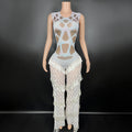 Sleeveless Lace Bodycon Jumpsuit For Women
