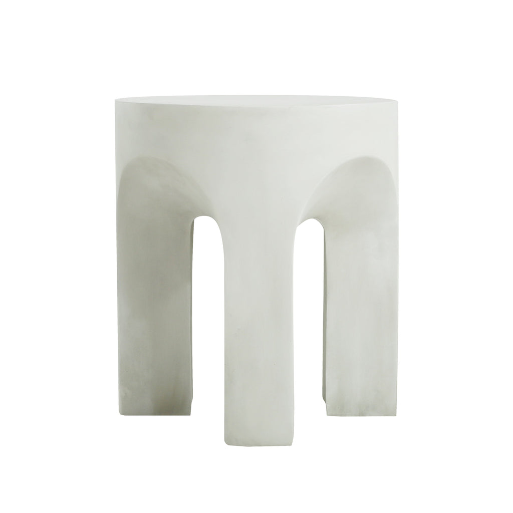 Outdoor MGO Round Top Side Table/End Table, Antique White