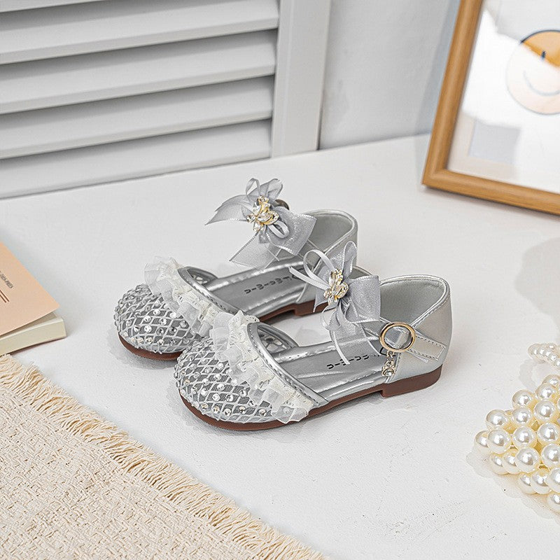 2026 Summer New Girls Woven Closed-Toe Sandals, Soft Sole Anti-Collision Lightweight Princess Performance Sandals For Kids