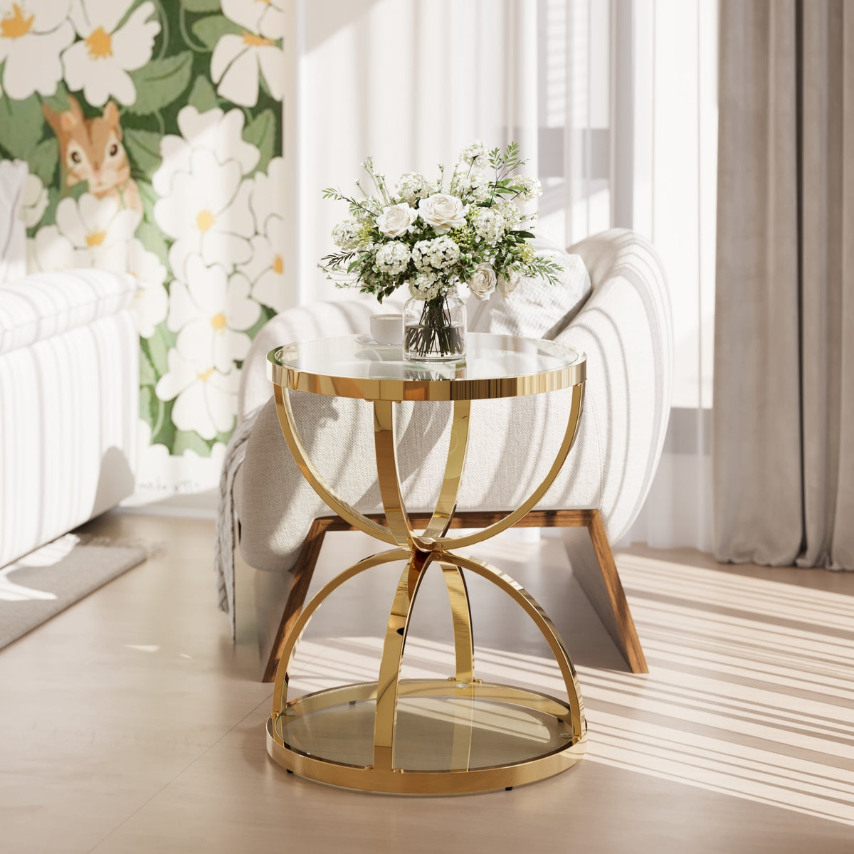 19.69'' Modern Glass Side Table