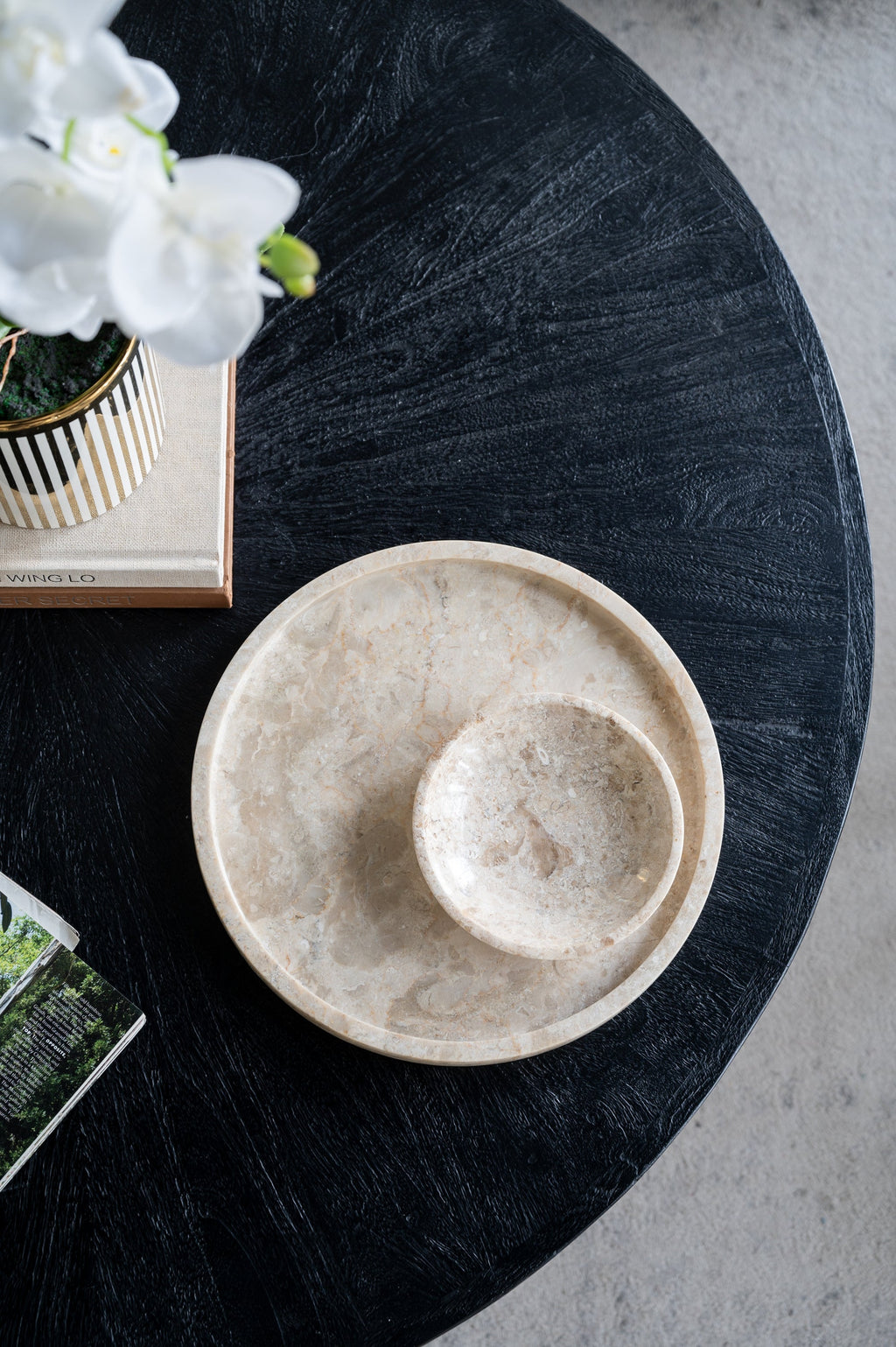6x6x1.5" Round Marble Decorative Bowl
