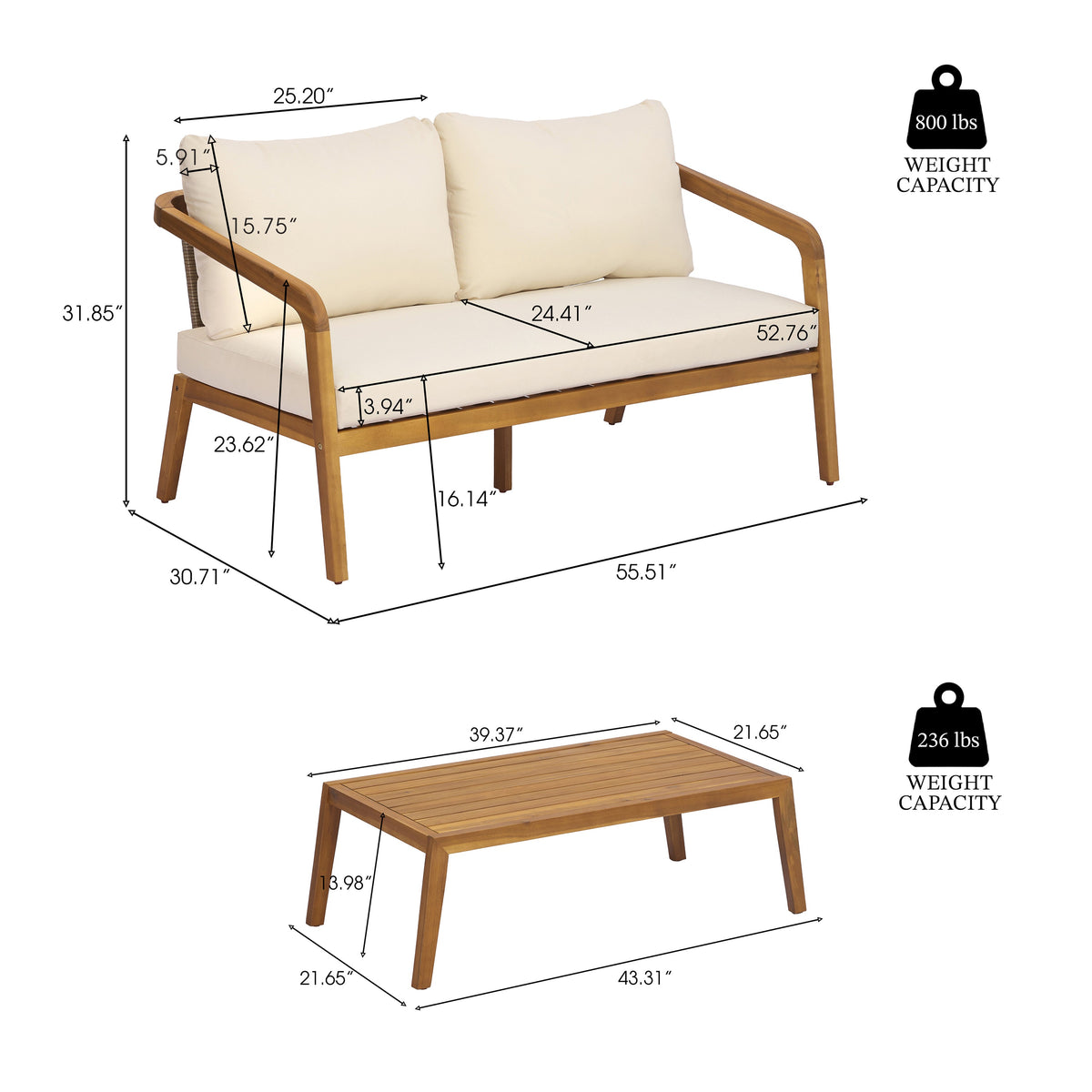 4-Piece Outdoor Patio Furniture Set