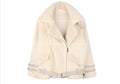 Women's coat leather buckle fur coat women