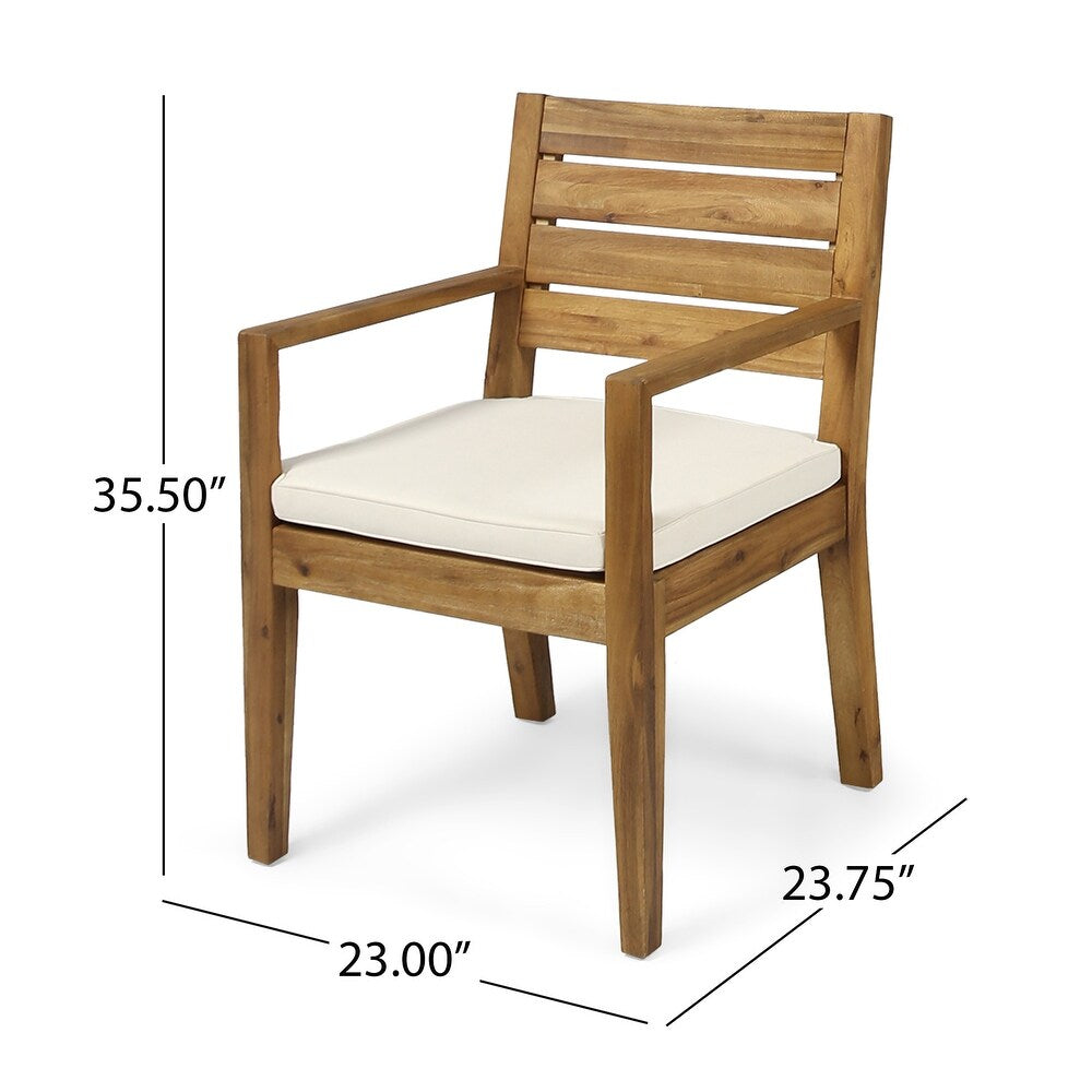 Outdoor 6-Seater Acacia Wood Expandable Dining Set
